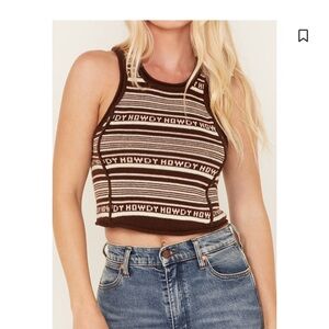 BEYOND THE RADAR WOMEN'S HOWDY STRIPE KNIT SWEATER CROPPED TANK TOP boot barn